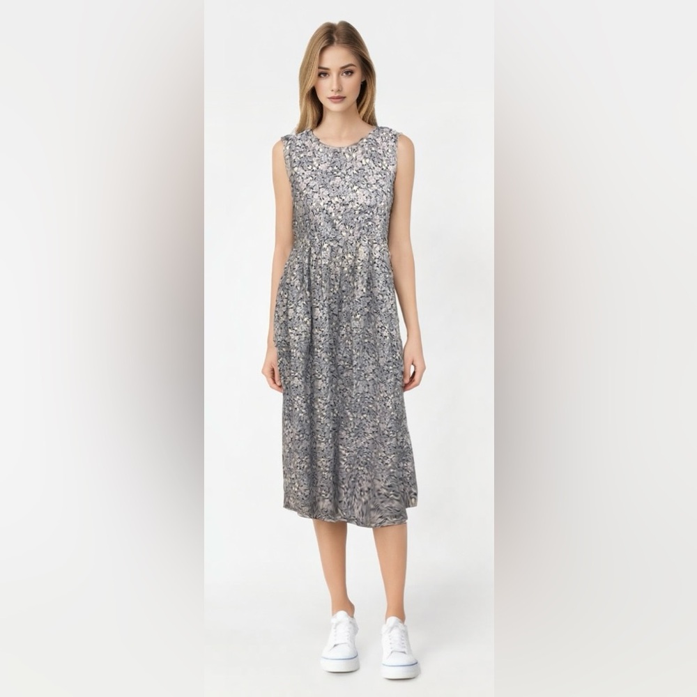 Laura Ashley Gray Floral Maxi Dress